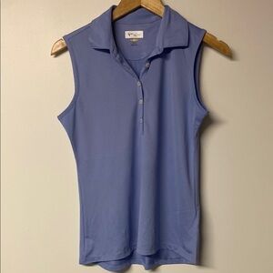 Greg Norman Collection Sleeveless Polo Tank Top in Periwinkle Blue